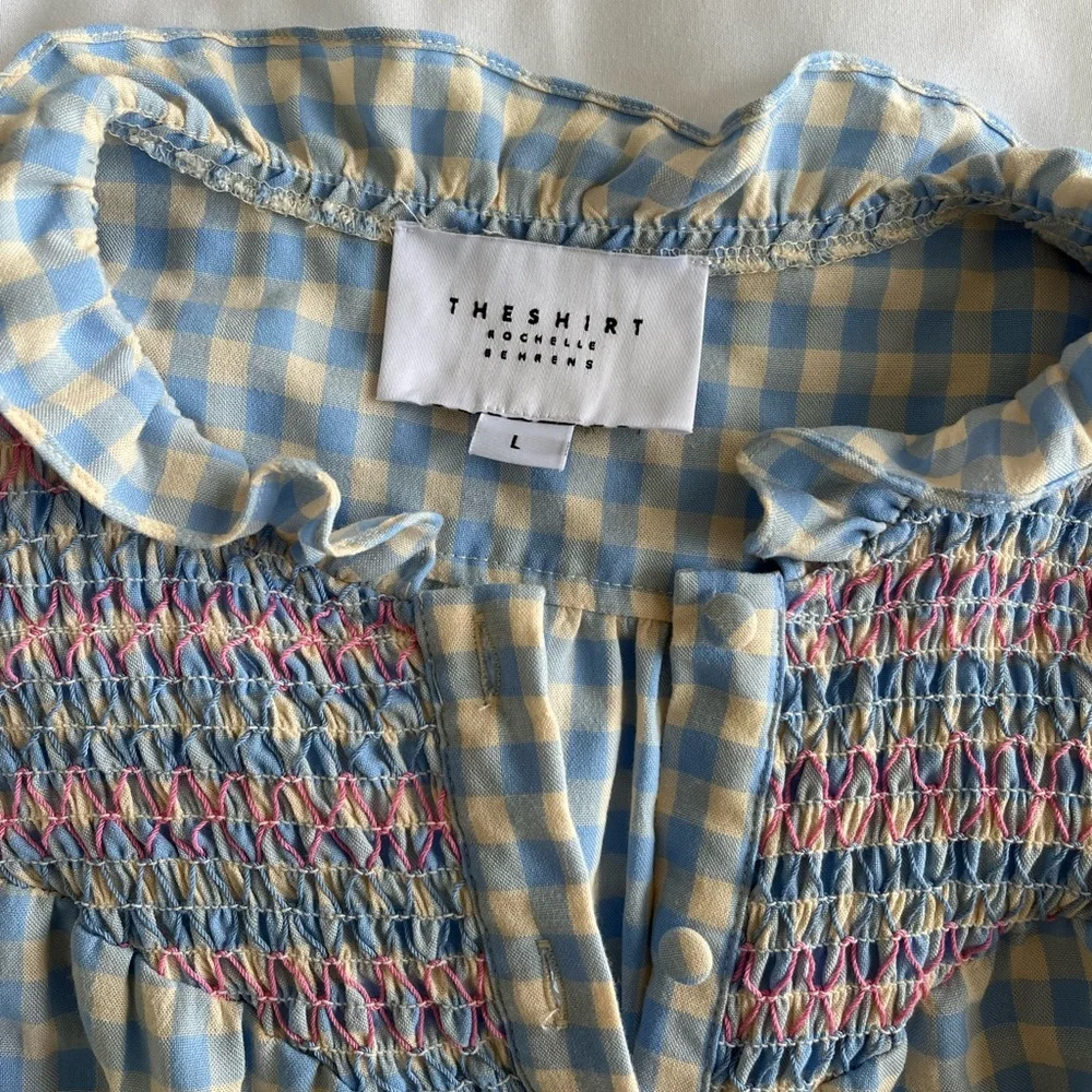 The Shirt by Rochelle Behrens Blue and Yellow Gingham Blouse - Picture 8 of 11